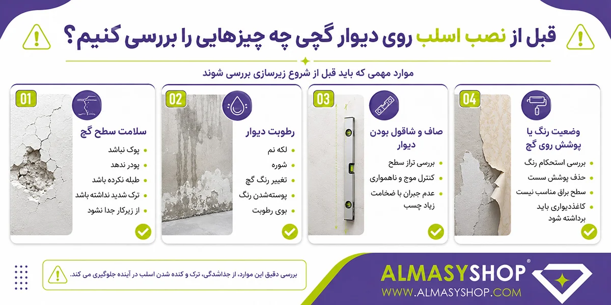 قبل از نصب اسلب روی دیوار گچی چه چیزهایی را بررسی کنیم؟